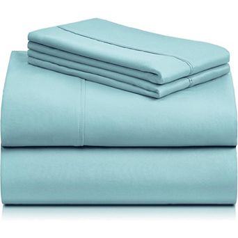 Cooling Aqua Bed Sheets: Twin XL 3 pc Set with Deep Pockets. Wrinkle-Free & Ultra-Soft Feel