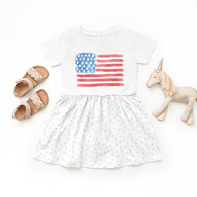 The Juniper Shop American Flag Smudged Toddler Dress