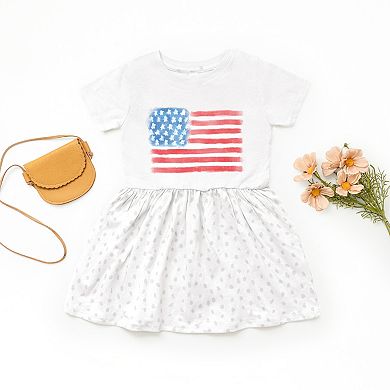 The Juniper Shop American Flag Smudged Toddler Dress