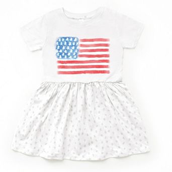 The Juniper Shop American Flag Smudged Toddler Dress