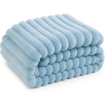 Great Ambitions Blue Fleece Blanket for Couch Cozy Soft Blankets,Spring Decorations for Home