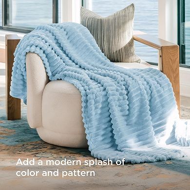 Great Ambitions Blue Fleece Blanket for Couch Cozy Soft Blankets,Spring Decorations for Home