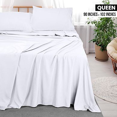 Flat Sheet - 1 Pack (Queen, White) - Soft Brushed Microfiber Fabric