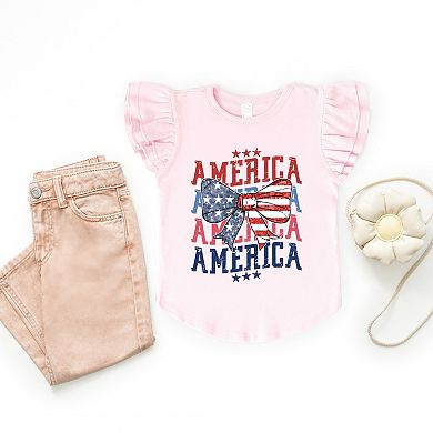 The Juniper Shop America Wave Stacked Coquette Flutter Sleeve Tee