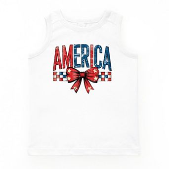 The Juniper Shop Coquette America Checkered Youth Tank Top