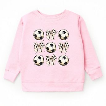 The Juniper Shop Soccer Ball Bows Stacked Youth Sweatshirt