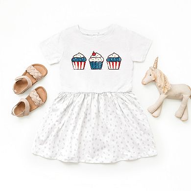 The Juniper Shop Patriotic Cupcakes Toddler Dress