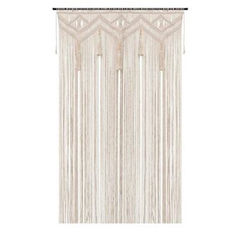Boho Macrame Curtain, 52x72", Handmade, Multi-Use Decor for Bedroom, Living Room, Nursery, Wedding