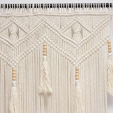 Boho Macrame Curtain, 52x72", Handmade, Multi-Use Decor for Bedroom, Living Room, Nursery, Wedding