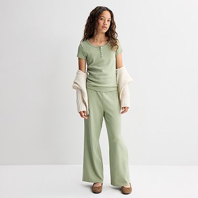 Girls 7-16 Sea + Skye Soft Rib Foldover Pants