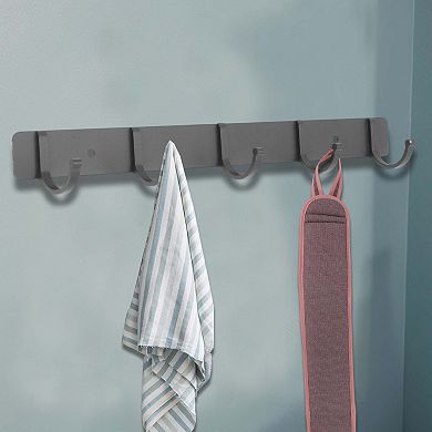 2 Pcs Coat Rack Wall Mount, Coat Hooks Wall Mount, Wall Hooks for Hanging, Hat Rack w 5 Hooks