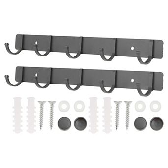 2 pc Coat Rack Wall Mount, Coat Hooks Wall Mount, Wall Hooks for Hanging, Hat Rack w 5 Hooks