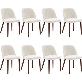 Dining Chairs Set of 2/4/6/8, Upholstered Kitchen Dining Room Chairs with Padded Seat and Wood Legs