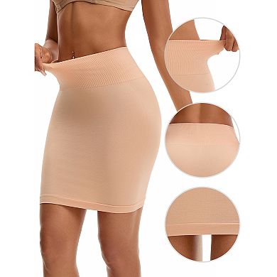 2 Packs Women's High Waist Tummy Control Half Slips Slimming Fit Shaping Under Dress