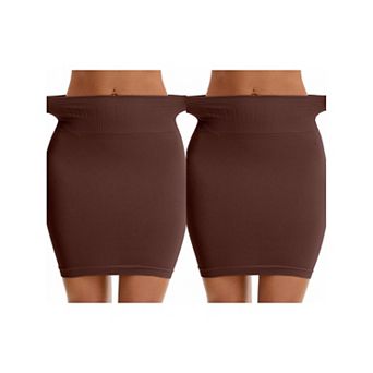 2 Packs Women's High Waist Tummy Control Half Slips Slimming Fit Shaping Under Dress