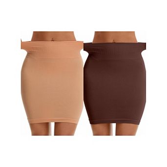 2 Packs Women's High Waist Tummy Control Half Slips Slimming Fit Shaping Under Dress