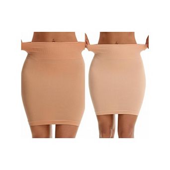 2 Packs Women's High Waist Tummy Control Half Slips Slimming Fit Shaping Under Dress