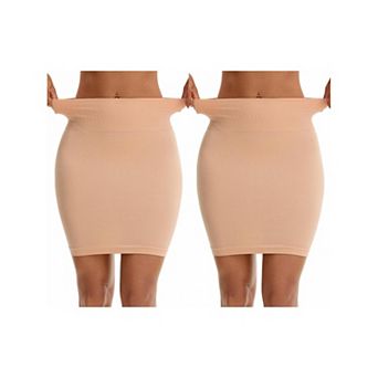 2 Packs Women's High Waist Tummy Control Half Slips Slimming Fit Shaping Under Dress