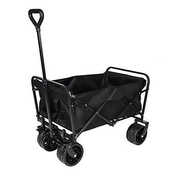 100L Collapsible Folding Beach Wagon Cart with 220Lbs Large Capacity