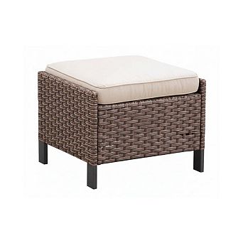 Outdoor Wicker Ottoman Patio Footstool