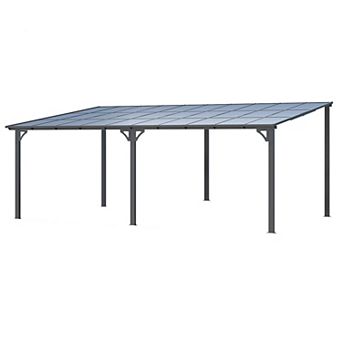 20 ft. x 12 ft. Aluminum Sloped Roof Hardtop Gazebo Outdoor Pergola with Polycarbonate Patio Cover