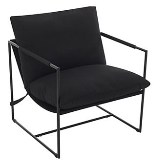 Modern Sling Accent Chair, Plush Shredded Foam Upholstery & Sturdy Metal Frame, Comfy Lounge Chair