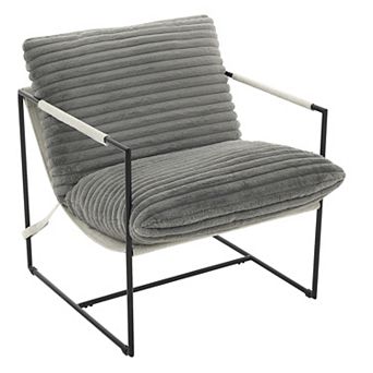 Modern Sling Accent Chair, Plush Shredded Foam Upholstery & Sturdy Metal Frame, Comfy Lounge Chair