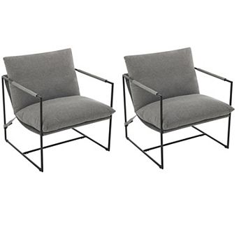 Modern Sling Accent Chair, Plush Shredded Foam Upholstery & Sturdy Metal Frame, Comfy Lounge Chair
