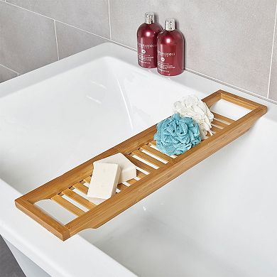 Bathtub Tray Bath Table with Phone & Wine Holder
