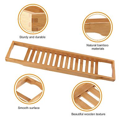 Bathtub Tray Bath Table with Phone & Wine Holder