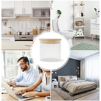 12.35oz with Lid Decorative Jars 3.15" Height Wood Color Clear 1 Pc