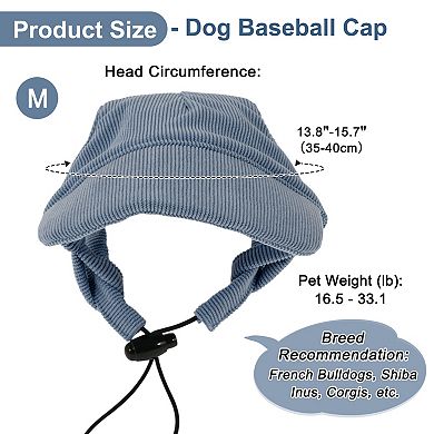 Adjustable Dog Hat for Sun Protection with Ear Holes 1Pc