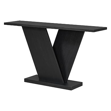 Whisen V-Base Design Console Table with Natural Wood Veneer