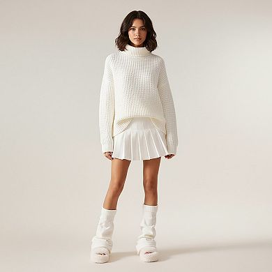 Women's Ribbed Knit Leg Warmers Slouchy Pull-On Boot Cover Winter Fashion Accessory