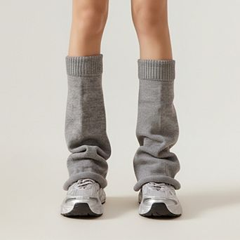 Women's Ribbed Knit Leg Warmers Slouchy Pull-On Boot Cover Winter Fashion Accessory