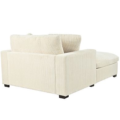 Whisen Classic Oversized Chaise, Lounge Chair with 2 Pillows, Durable Frame with Solid Wood Legs