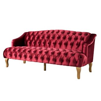 Whisen Mid-Century Modern 3-seat Sofa with Curved Wooden Legs