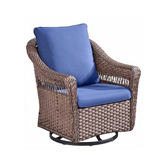 Outdoor Wicker Swivel Chair Patio Swivel Lounge Chair