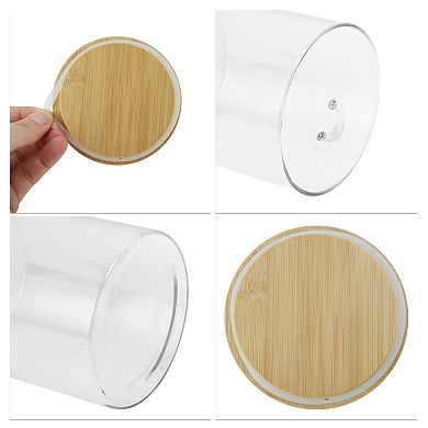 24.69oz with Lid & Spoon Decorative Jars 5.12" Height Wood Color Clear 1 Set