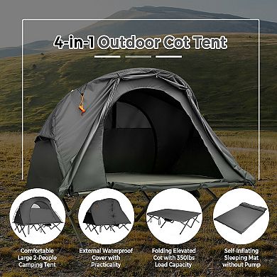 2-person outdoor camping tent with external cover