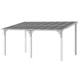 16 ft. x 10 ft. Aluminum Sloped Hardtop Pergola with UV-Blocking Polycarbonate Patio Cover