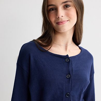 Girls 7-16 Sea + Skye Button Down Cardigan Sweater