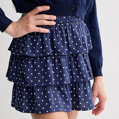 Girls 7-16 Sea + Skye Tiered Polka Dot Skort