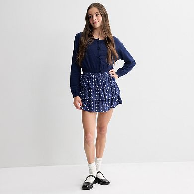 Girls 7-16 Sea + Skye Tiered Polka Dot Skort