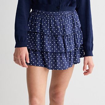 Girls 7-16 Sea + Skye Tiered Polka Dot Skort