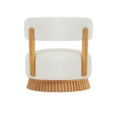 Whisen Farmhouse Armless Chair, Curved Backrest Design