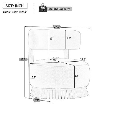 Whisen Farmhouse Armless Chair, Curved Backrest Design