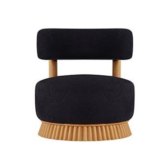 Whisen Farmhouse Armless Chair, Curved Backrest Design