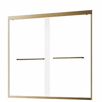 56-60" x 57" Sliding Tub Doors with Tempered Glass and Durable Rollers