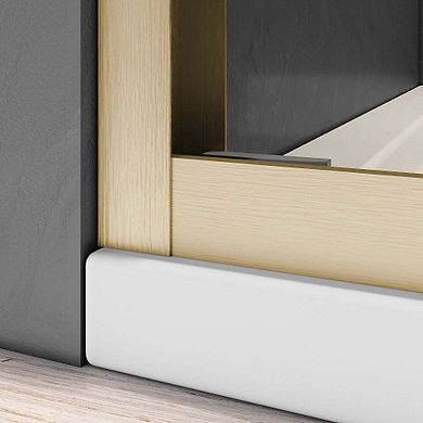 56-60" x 57" Sliding Tub Doors with Tempered Glass and Durable Rollers